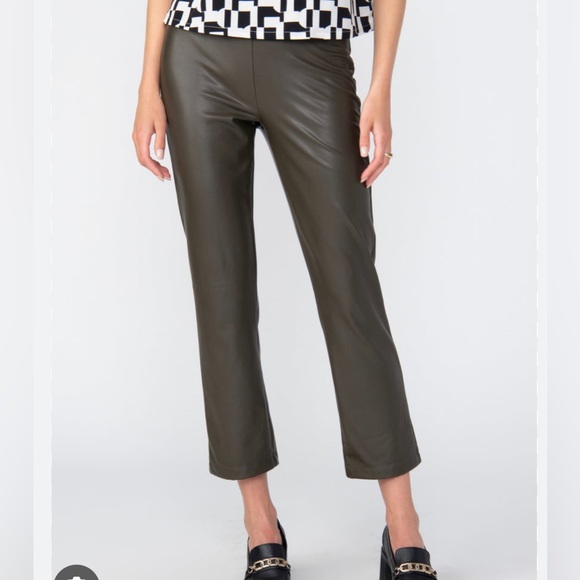 Sanctuary Clothing Leather Like Carnaby Kick Crop Pant Olive Oil - Picture 4 of 4